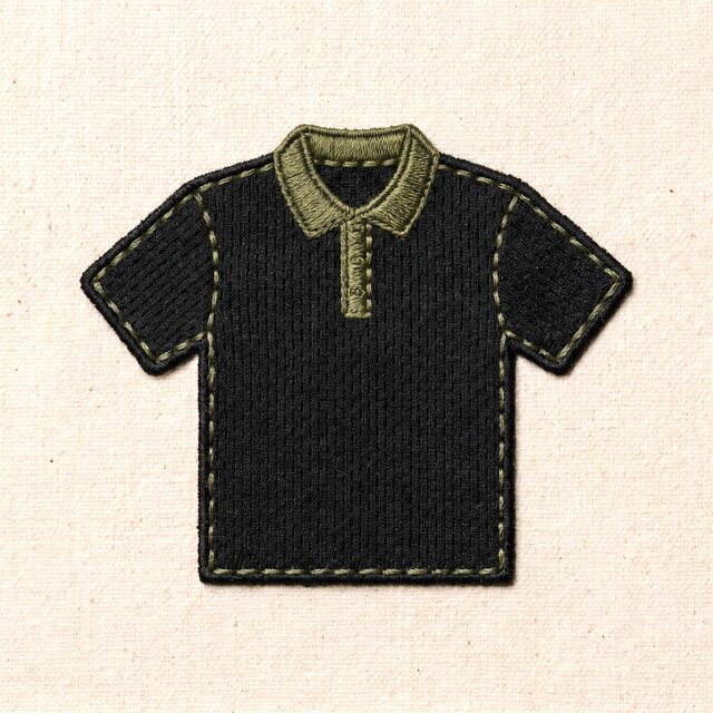 Black and green polo shirt product image