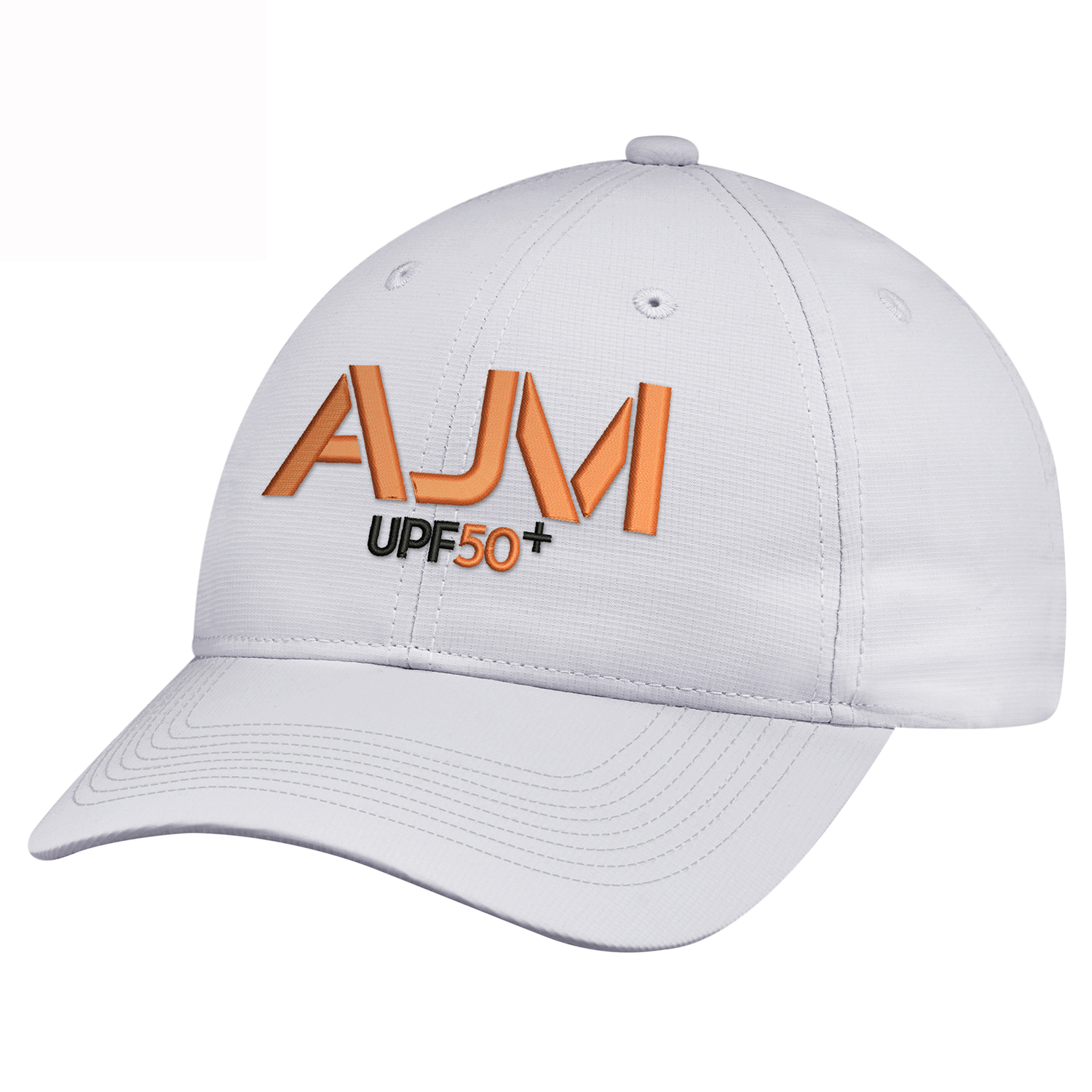 Polyester Pearl Nylon - UPF50+ 6 Panel Constructed Full-Fit Buckram laminated front panels with Pro-Stitch Pre-curved peak with 8 rows of stitching (P1) Moisture wicking and quick dry Coolon sweatband Self cloth/elastic back strap with tuck-in end and velcro closure (S28) Polyester Pearl Nylon – UPF50+ 6 Panel Constructed Full Fit