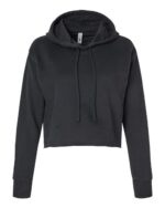 Women's Laguna Sueded Raw Edge Crop Hoodie Sweatshirt