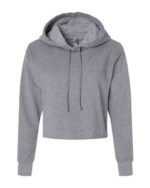Women's Laguna Sueded Raw Edge Crop Hoodie Sweatshirt - Image 3