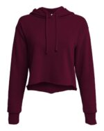 Women's Laguna Sueded Raw Edge Crop Hoodie Sweatshirt - Image 5
