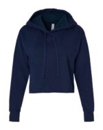 Women's Laguna Sueded Raw Edge Crop Hoodie Sweatshirt - Image 6