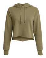 Women's Laguna Sueded Raw Edge Crop Hoodie Sweatshirt - Image 8