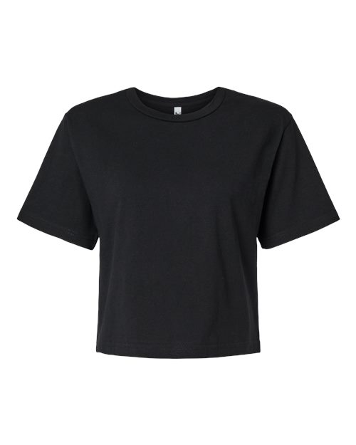 Women’s Fine Jersey Boxy Tee — Black (front) Women's Fine Jersey Boxy Tee - Image 1