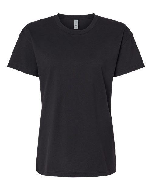 Women’s Cotton Relaxed T-Shirt — Black (front) Women's Cotton Relaxed T-Shirt - Image 1