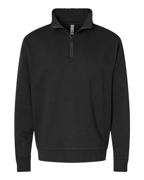Unisex Fleece Quarter-Zip Pullover — Black (front) Unisex Fleece Quarter Zip Pullover
