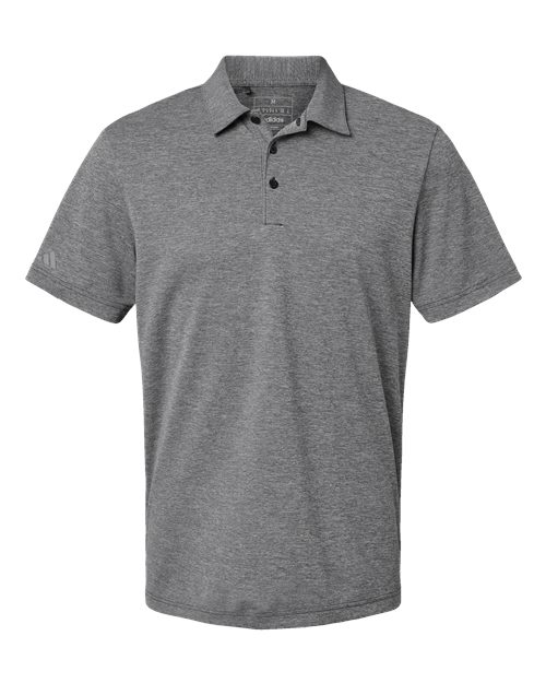Men’s Heathered Polo — Black Melange (front) Men’s Heathered Polo