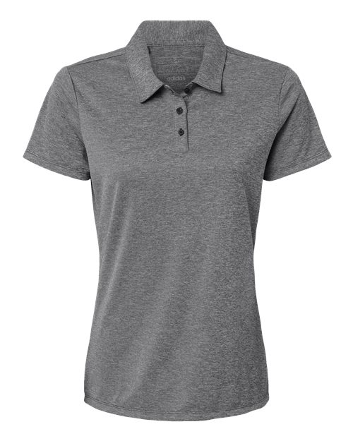 Women’s Heathered Polo — Black Melange (front) Women's Heathered Polo - Image 1