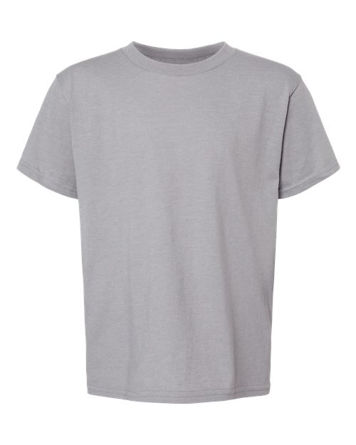 Youth Softstyle® CVC T-Shirt — Cement (front) Youth Softstyle® CVC T Shirt