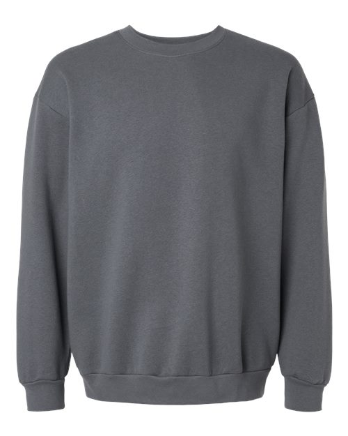 Unisex ReFlex Fleece Crewneck Sweatshirt — Asphalt (front) Unisex ReFlex Fleece Crewneck Sweatshirt