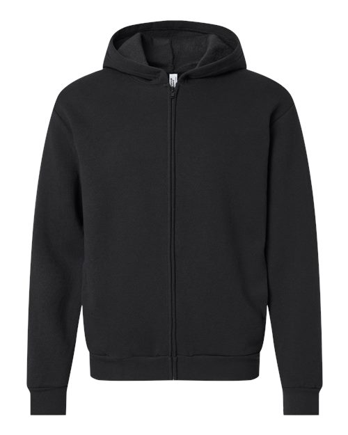 Unisex ReFlex Fleece Full-Zip Hoodie Sweatshirt — Black (front) Unisex ReFlex Fleece Full Zip Hoodie Sweatshirt