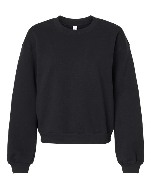 Women’s ReFlex Fleece Crewneck Sweatshirt — Black (front) Women’s ReFlex Fleece Crewneck Sweatshirt
