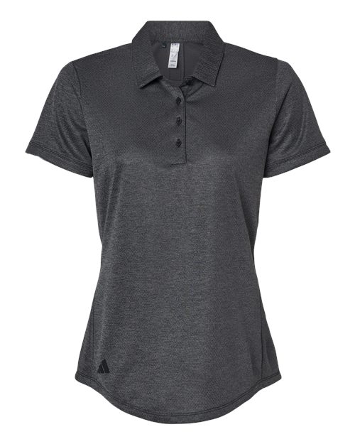 Women’s Space Dyed Polo — Black Melange (front) Women’s Space Dyed Polo