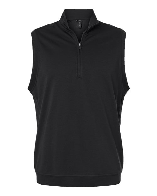 Men’s Club Quarter-Zip Vest — Black (front) Men’s Club Quarter Zip Vest