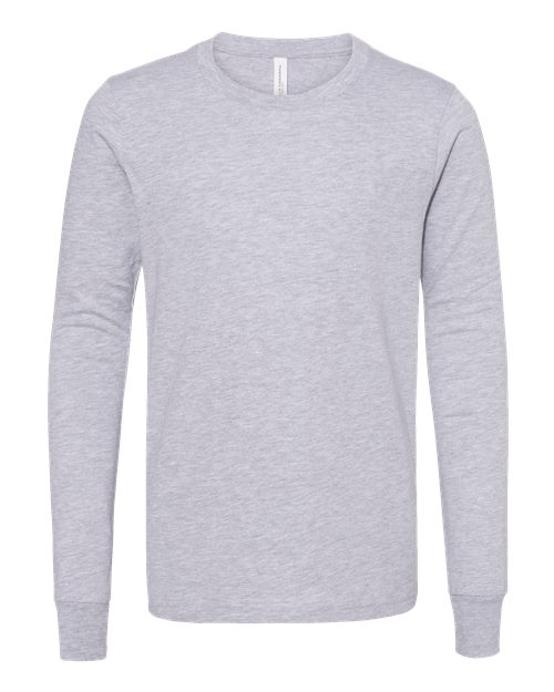 Youth Heather CVC Long Sleeve Tee — Athletic Heather (front) Youth Heather CVC Long Sleeve Tee