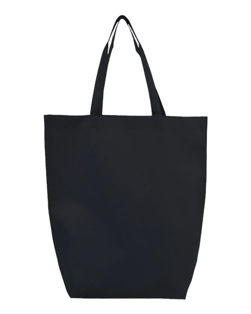 Non-Woven Gusset Bottom Tote — Black (front) Non Woven Gusset Bottom Tote