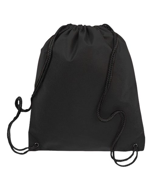 Non-Woven Drawstring Bag — Black (front) Non Woven Drawstring Bag