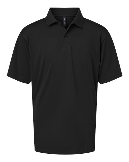 Youth Pro-Lock Performance Polo — Black (front) Youth Pro Lock Performance Polo