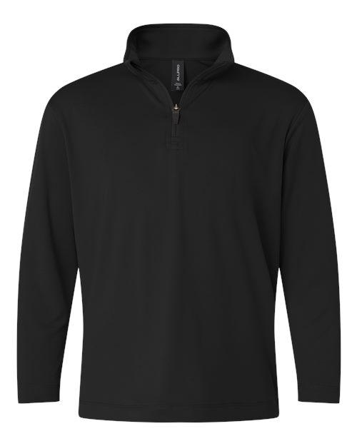 Youth Pro-Lock Performance Quarter-Zip Pullover — Black (front) Youth Pro Lock Performance Quarter Zip Pullover