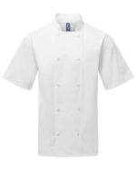 Unisex Ten Studded Front Short Sleeve Chef Coat - Image 3