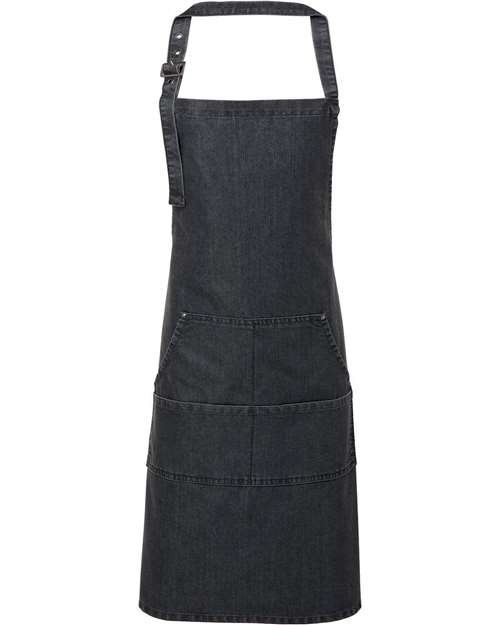 Jeans Stitch Denim Bib Apron — Black Denim (front) Jeans Stitch Denim Bib Apron - Image 1