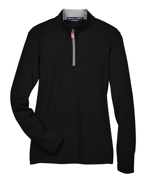 Women’s DRYTEC20™ Performance Quarter-Zip Pullover — Black/ Grey Heather/ Graphite (front) Women's DRYTEC20™ Performance Quarter-Zip Pullover - Image 1