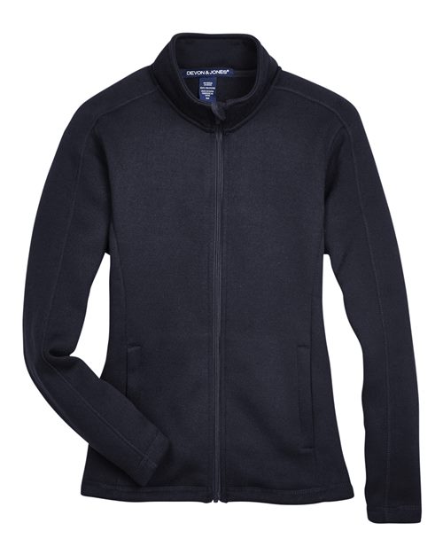 Women’s Bristol Full-Zip Sweater Fleece Jacket — Black (front) Women’s Bristol Full Zip Sweater Fleece Jacket