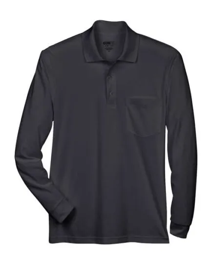 Men’s Pinnacle Performance Long Sleeve Piqué Polo With Pocket