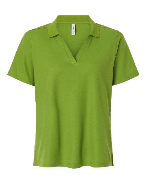 Women’s Resolve CVC Performance Pique Polo — Acid Green (front) Women’s Resolve CVC Performance Pique Polo