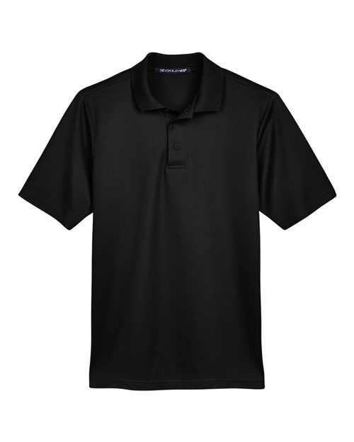 Men’s CrownLux Performance® Plaited Polo — Black (front) Men's CrownLux Performance® Plaited Polo - Image 1
