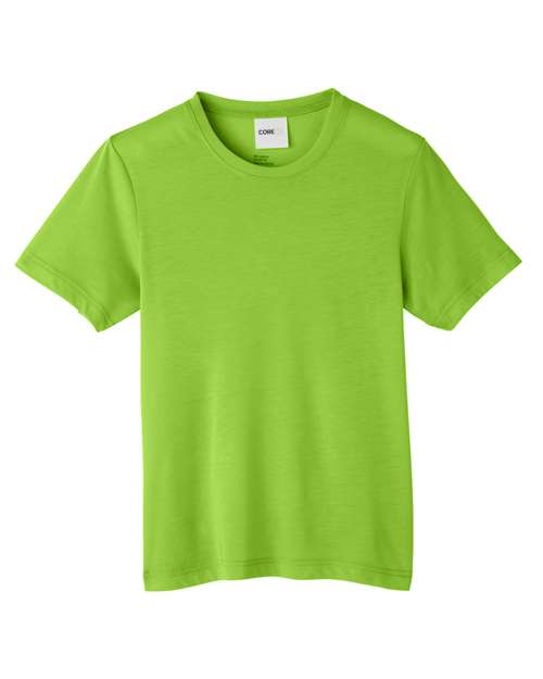 Youth Fusion ChromaSoft™ Performance T-Shirt — Acid Green (front) Youth Fusion ChromaSoft™ Performance T Shirt