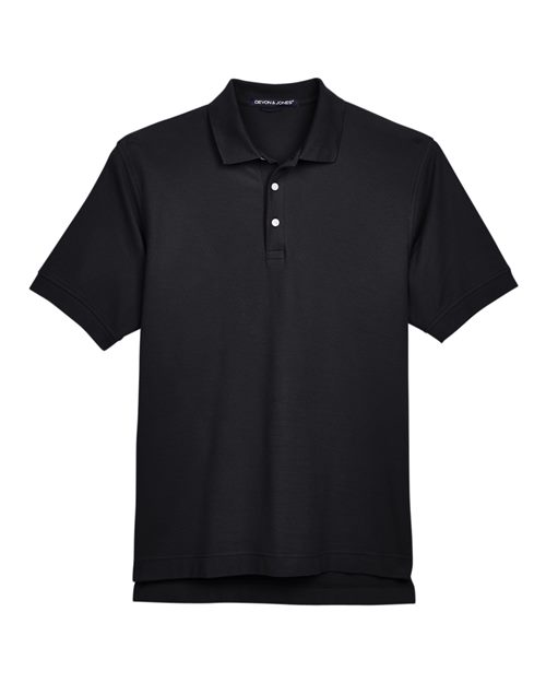 Men’s Pima Piqué Polo — Black (front) Men’s Pima Piqué Polo