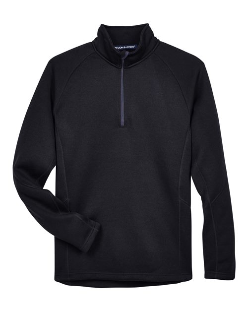 Unisex Bristol Sweater Fleece Quarter-Zip Pullover — Black (front) Unisex Bristol Sweater Fleece Quarter Zip Pullover