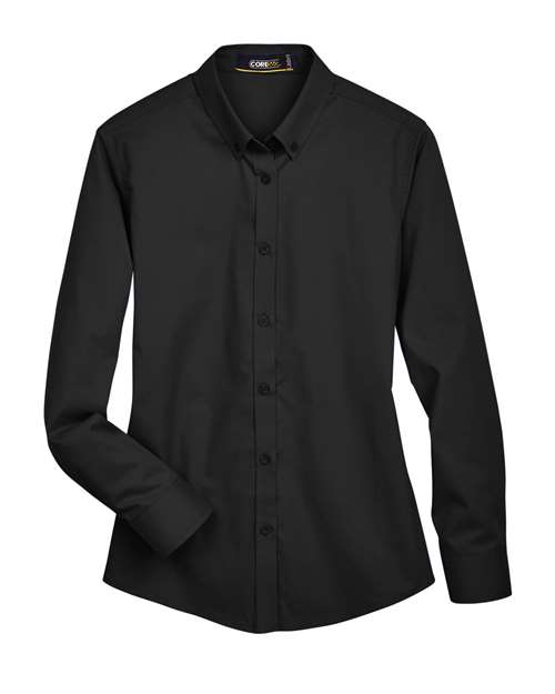 Women’s Operate Twill Shirt — Black (front) Women's Operate Twill Shirt - Image 1