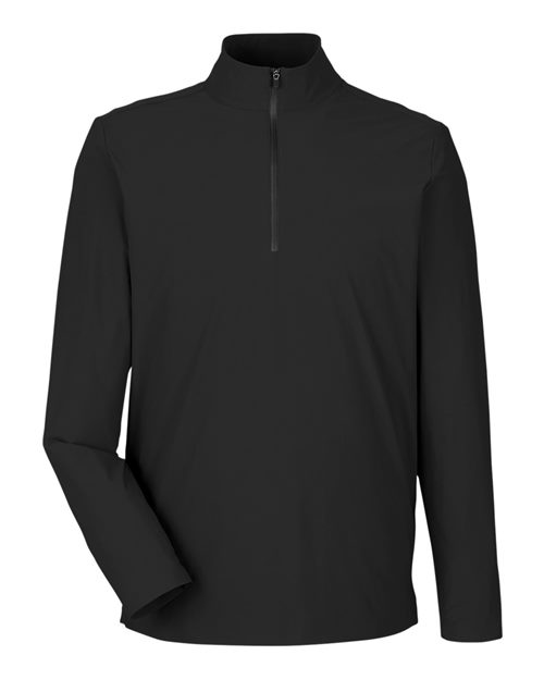 Men’s CrownLux Performance® Windsor Welded Quarter-Zip Pullover — Black (front) Men's CrownLux Performance® Windsor Welded Quarter-Zip Pullover - Image 1