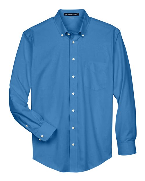 Men’s Crown Collection® Oxford Woven Dress Shirt — French Blue (front) Men’s Crown Collection® Oxford Woven Dress Shirt