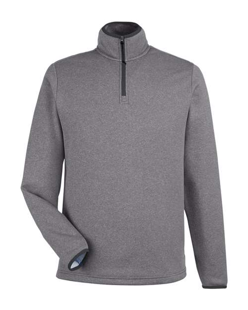 Men’s Venture Heathered Stripe Quarter-Zip Pullover — Black/ White (front) Men’s Venture Heathered Stripe Quarter Zip Pullover
