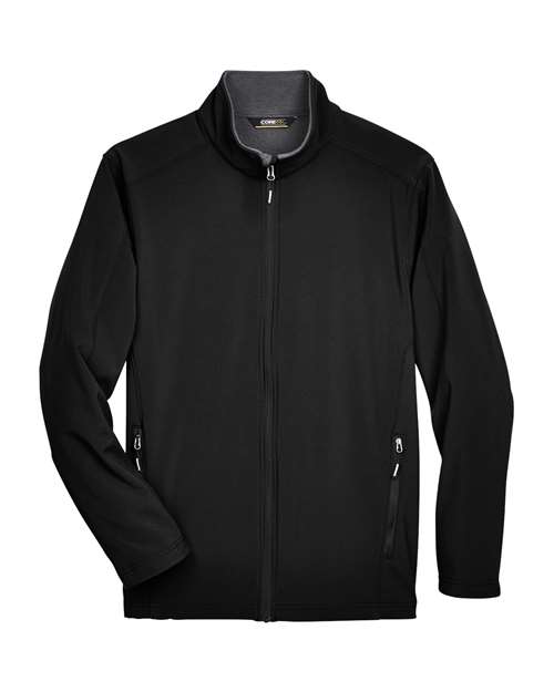 Men’s Tall Cruise Two-Layer Fleece Bonded Soft Shell Jacket — Black (front) Men’s Tall Cruise Two Layer Fleece Bonded Soft Shell Jacket