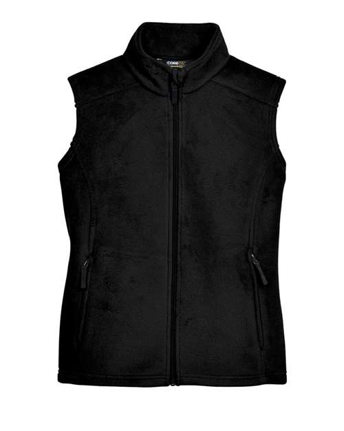 Women’s Journey Fleece Vest — Black (front) Women's Journey Fleece Vest - Image 1