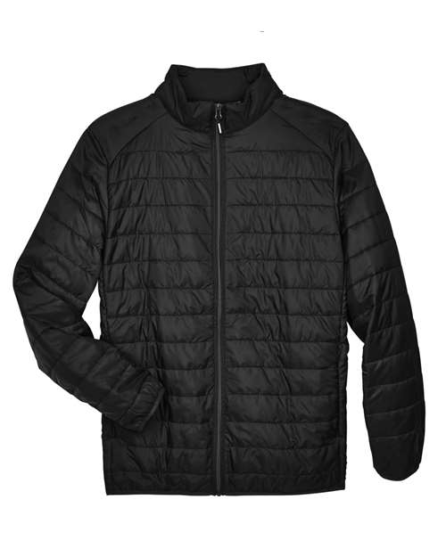 Men’s Prevail Packable Puffer Jacket — Black (front) Men’s Prevail Packable Puffer Jacket