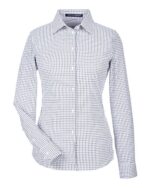 Women's CrownLux Performance® Micro Windowpane Woven Dress Shirt - Image 3