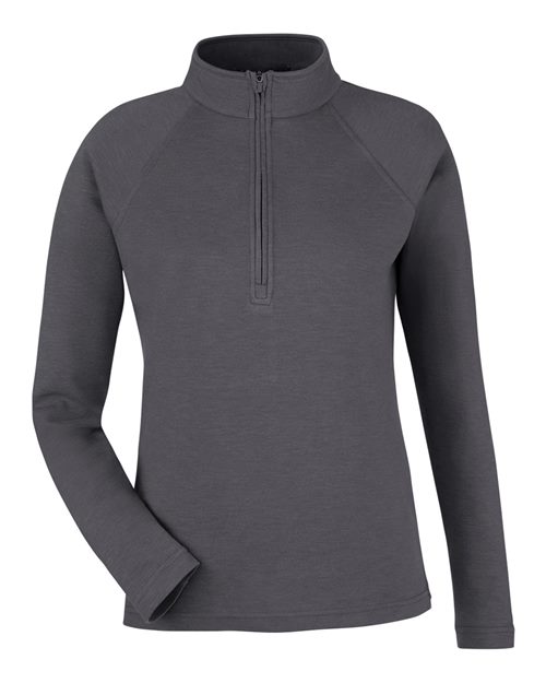 Women’s New Classics® Charleston Quarter-Zip Pullover — Black Melange (front) Women’s New Classics® Charleston Quarter Zip Pullover