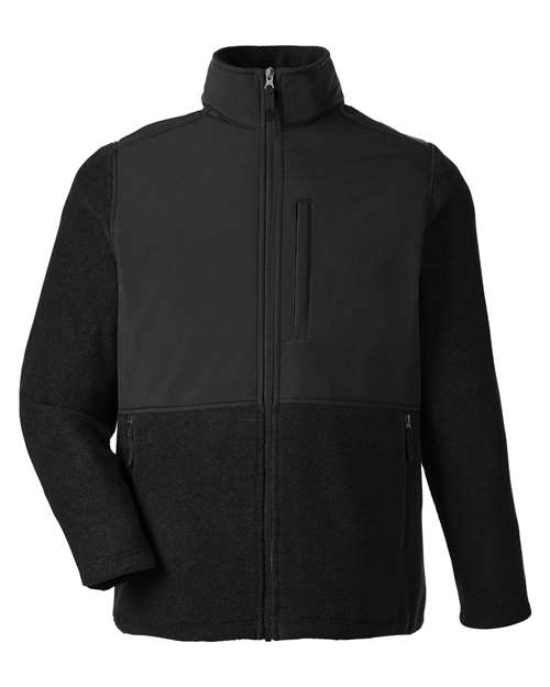 Men’s Journey Summit Hybrid Full-Zip — Black/ Black (front) Men's Journey Summit Hybrid Full-Zip - Image 1