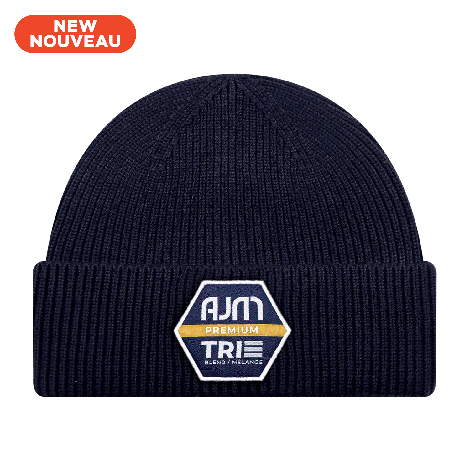 50% Viscose / 28% Polyester / 22% Nylon PREMIUM Tri-Blend Cuff Toque with Flat Seams Rib knit PREMIUM Tri Blend Cuff Toque With Flat Seams