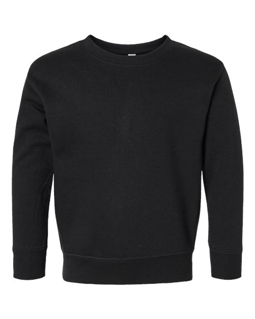 Toddler Fleece Crewneck Sweatshirt — Black (front) Toddler Fleece Crewneck Sweatshirt - Image 1