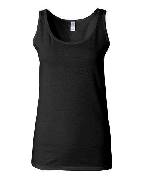 Women’s Softstyle® Tank Top — Black (front) Women’s Softstyle® Tank Top