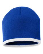 8" Bottom-Striped Beanie - Image 2
