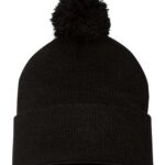 12" Pom-Pom Cuffed Beanie