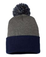12" Pom-Pom Cuffed Beanie - Image 12