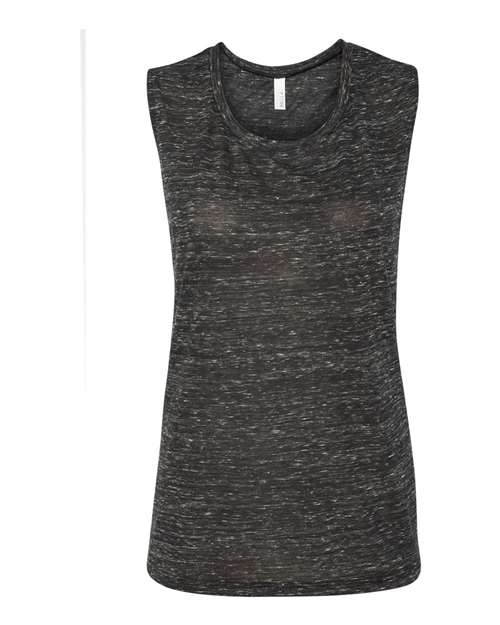 Women’s Flowy Scoop Muscle Tank — Black Marble (front) Women's Flowy Scoop Muscle Tank - Image 1